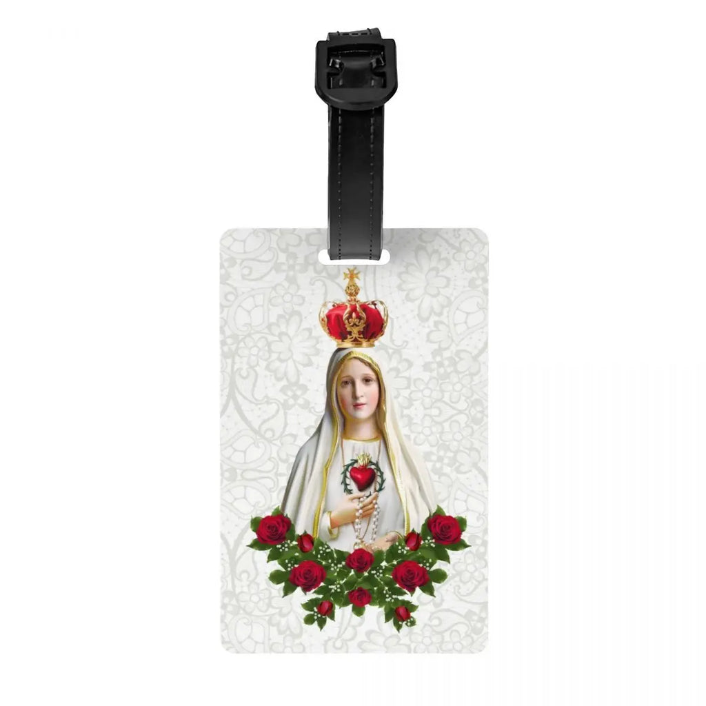 Custom Virgin Mary Luggage Tag Privacy Protection Catholic Christian Baggage Tags Travel Bag Labels Suitcase