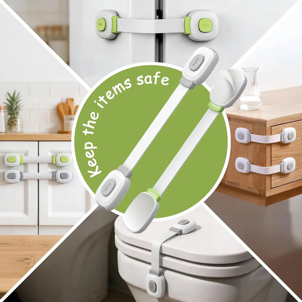 RV Cabinet Door Lock No Drill Adhesive For Fridge Toilet Oven Furniture Kitchen Caravan Motorhome Furniture Door Safety Lock
