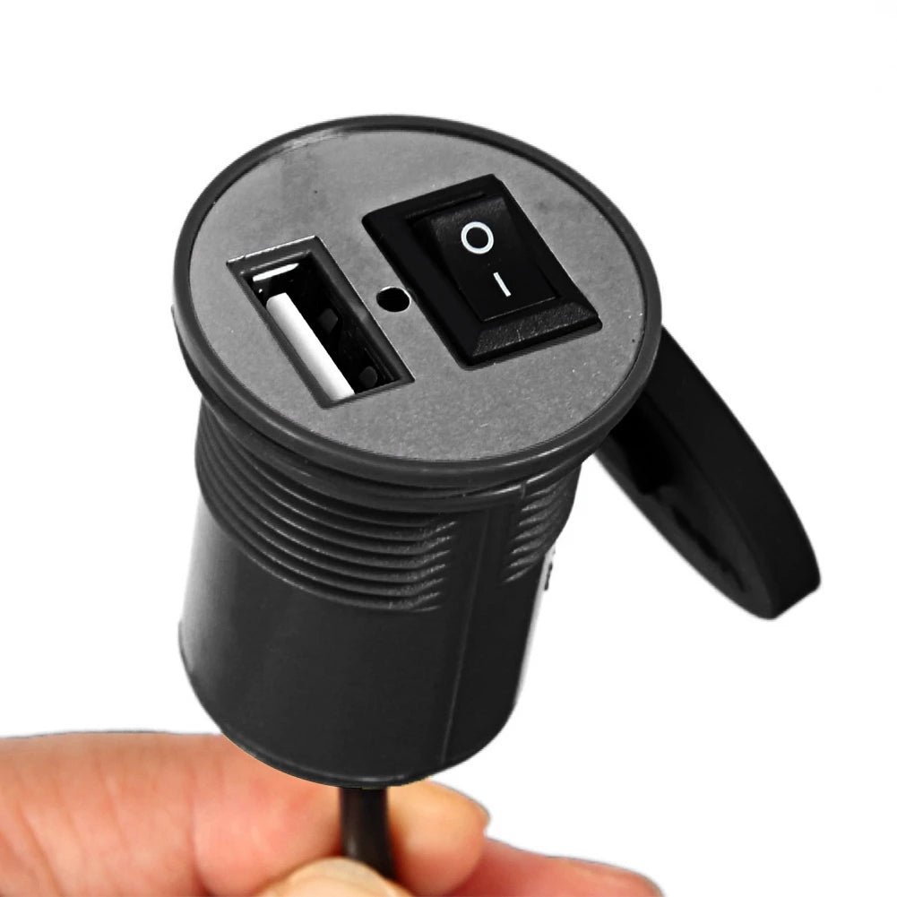 Motorcycle Charger Phone Holder Waterproof USB Charger DC 12V Matching Switch Made Of High Quality ABS Motorcycle Accessories