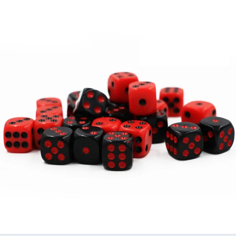 24 PCS/Set Red/Black Dice SET with Velvet Bag Funny Game Accessory