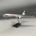 1:130 Scale plane model American MD-11 Toy planes 47cm resin Airplanes Model Kit With Lights And Wooden Base Collected Gift