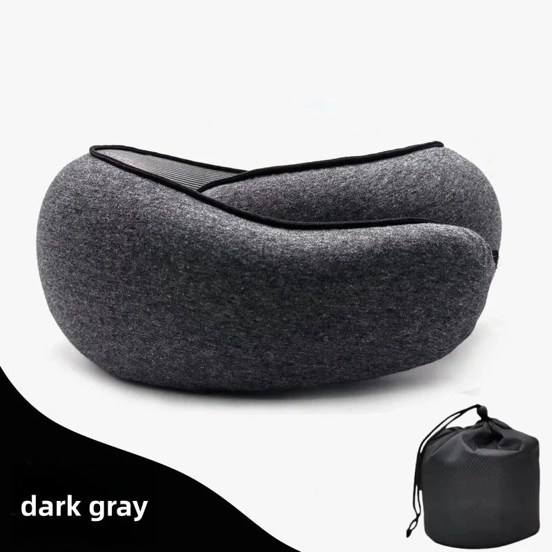 Portable U-shaped Travel Pillow 100% Memory Foam Snail Pillow Travel Neck Support Neck Pillow Adjustable Soft Noon Break Pillows