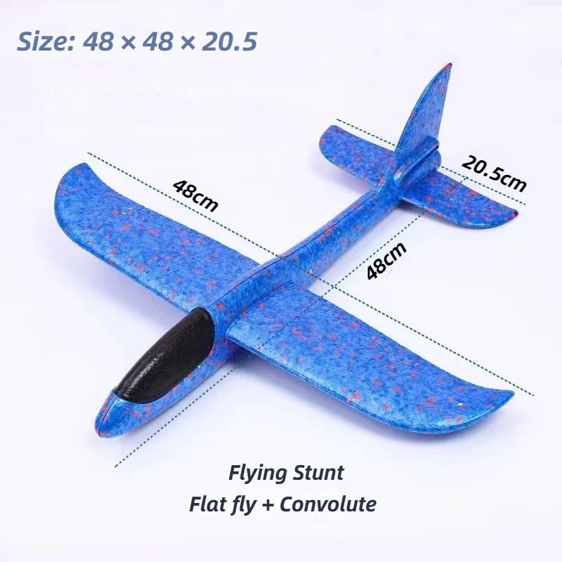 48cm Large Foam Airplane Children's Hand Thrown Airplane Glider Toy Outdoor Parent-child Interaction Funny Toy Boy Gift