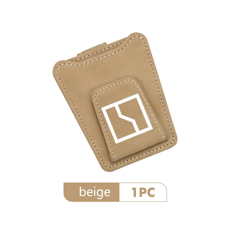 Suede Car Logo Sun Visor Glasses Clip Ticket Card Storage Clamp For Zeekr 001 EV 2021-2023 009 X 2021 2022 2023 Krypton