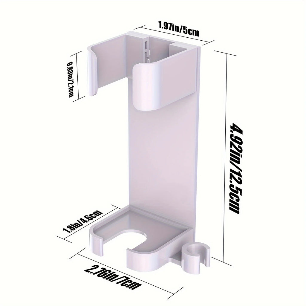 1pc universal wall bracket, plastic storage rack for styling tools and hair dryers, bathroom storage space with cable management