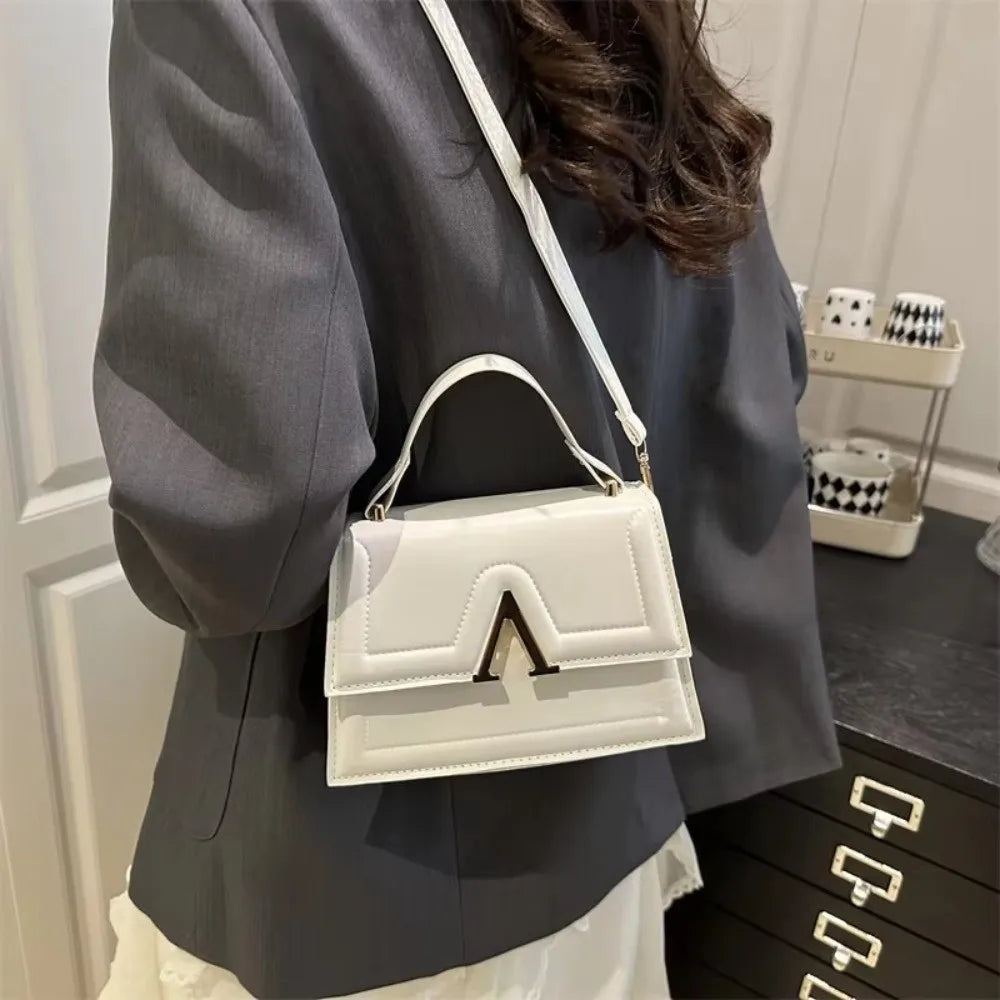 Casual Retro Shoulder Bag Candy Color Street Trend Crossbody Bag PU Material Large Capacity Ladies Handbag