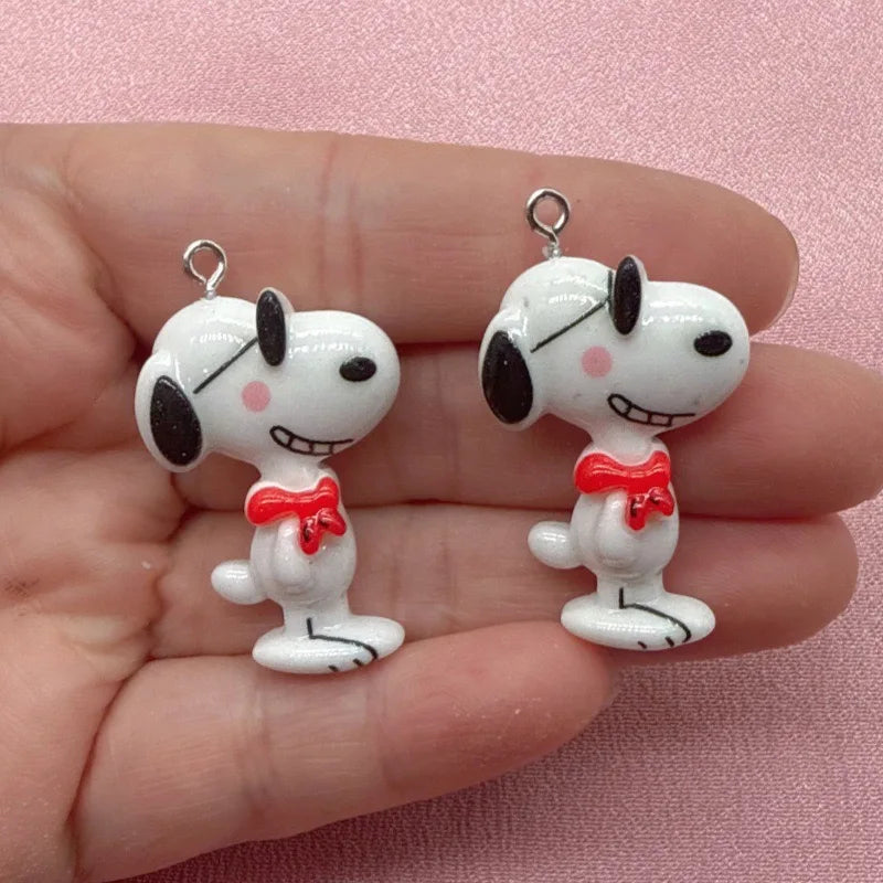 10pcs resin cute little dog pendant, DIY jewelry making earrings, keychain accessories