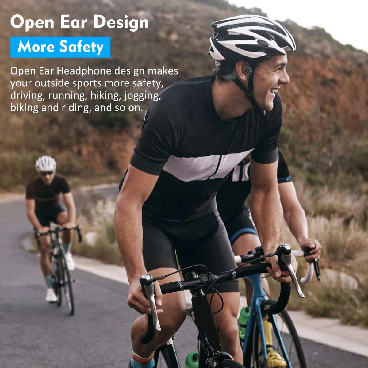 PARAMITA Real Bone Conduction Bluetooth Headphone Wireless Earphone IPX6 Waterproof Headset with Mic for Workouts Driving Sports