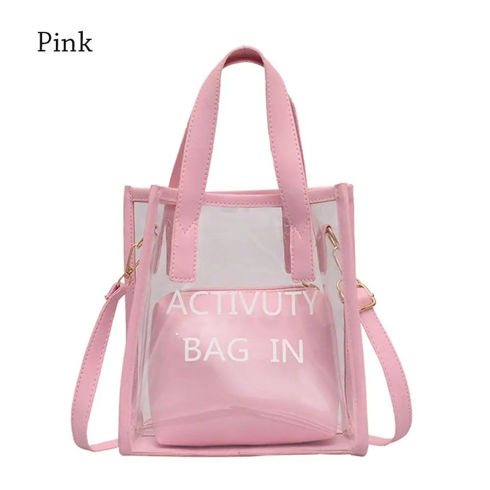 PVC Jelly Bag Women Transparent Handbags Summer Beach Clear Shoulder Bags Fashion Crossbody Bags