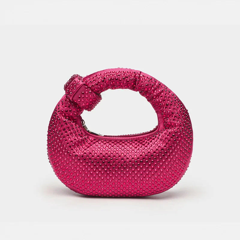 Shiny Diamond Dumpling Handbag Evening Bag Cross-Border Hot Sale Glittering Handbag Lady Clutch Bag Polyester Material