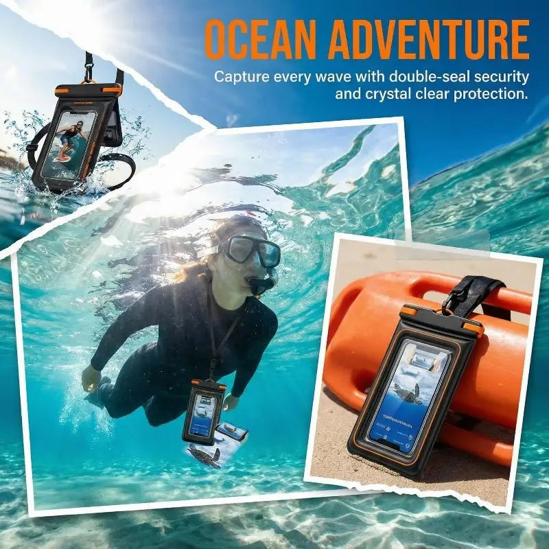 Double Space Waterproof Pouch for Phones Secure Dry Bag for Universal Compatibility Beach Pool Use