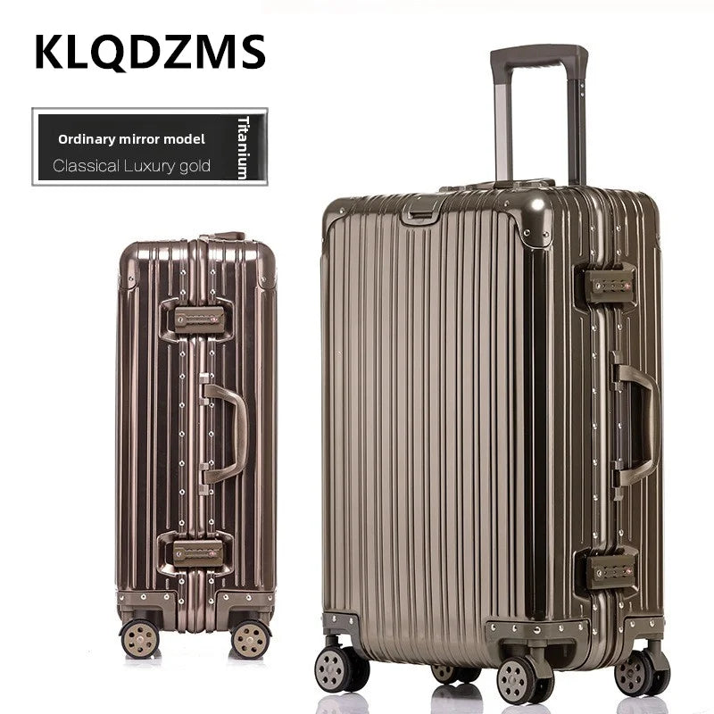 KLQDZMS High Quality All Aluminum Magnesium Alloy Luggage Large Capacity Travel Suitcase 20 Inch Boarding Business Luggage Bag