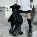 New Fashion Nylon Oxford Cloth Teddy Bear Design Backpack Personalized Motorcycle Style Multifunctional Portable Crossbody Bags