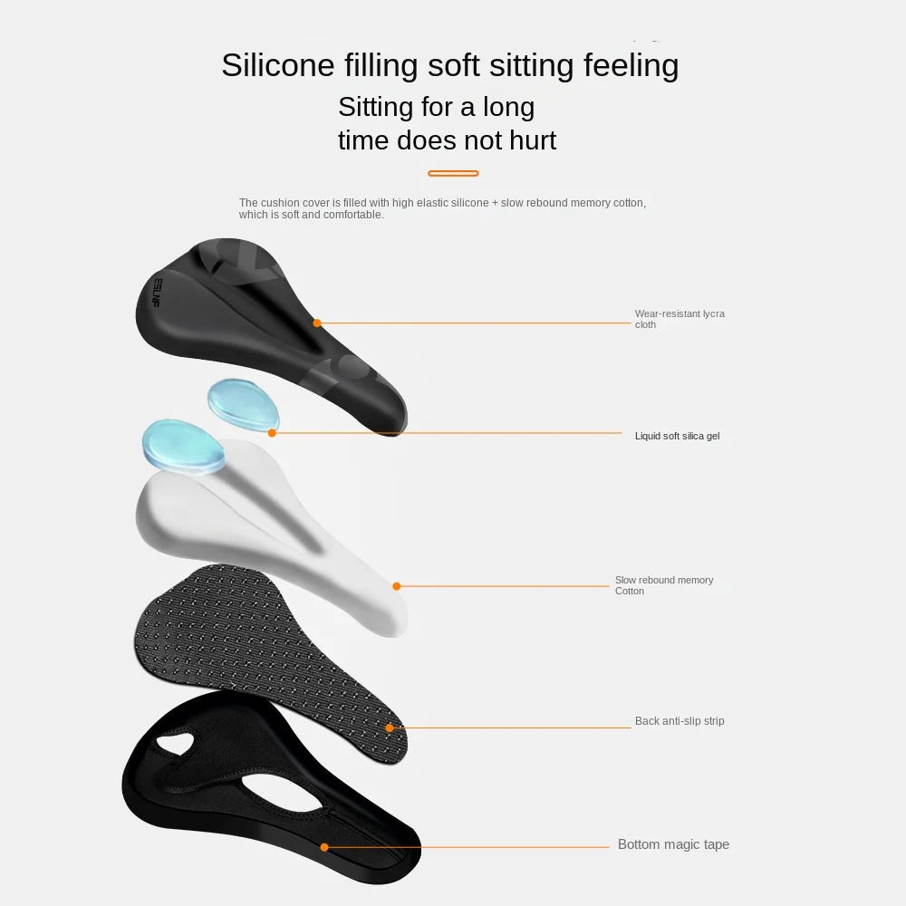ESLNF Bike Anti-slip Waterproof Saddle Cover Cushion Padded Outdoors Sport Bicycle Outdoor Shock Absorption Padded Seat Cover