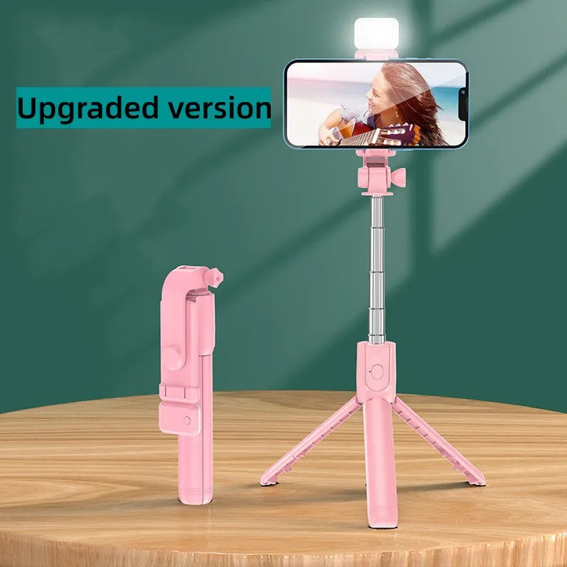Selfie Stick Wireless Tripod Stand With Light And Bluetooth Remote Extendable Portable Phone Stand Tripod For iPhone Phone Live