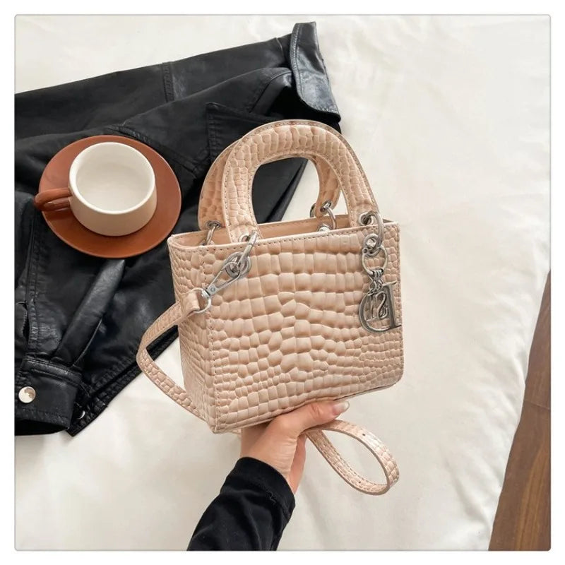 Leisure Business Diaper Bag For Ladies Unique Vintage Leather Handbag Large Capacity Square Satchel Stylish Clutch For Party