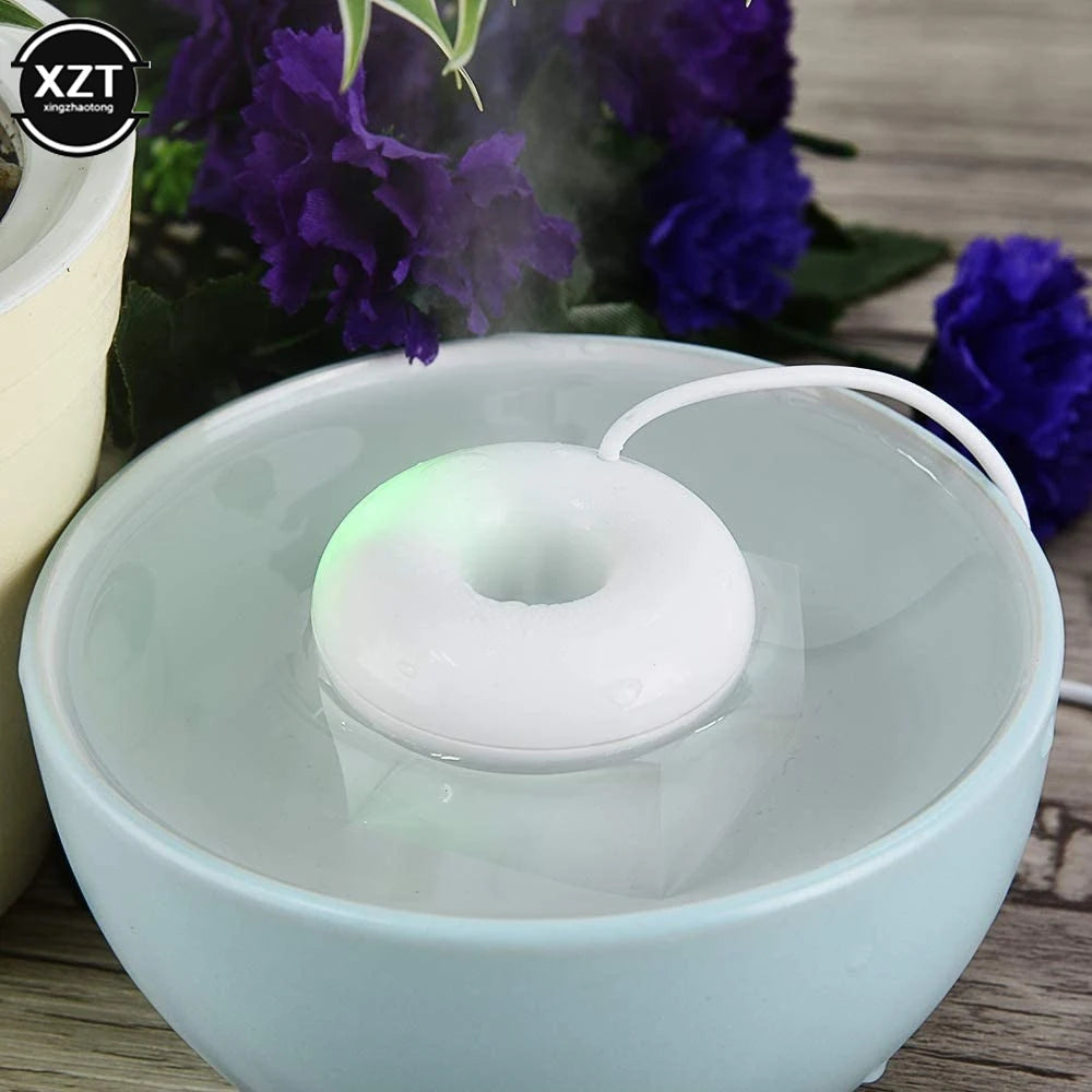 Portable Air Purifier Usb Mini Desktop Humidifier Incense Diffuser Creative Donut Shape Humidifier Home Office