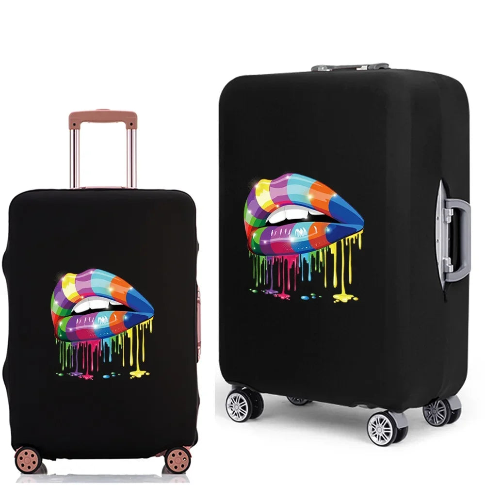 Luggage Protective Cover Thicken Elastic Luggage Dust Case Bag for 18-28 Inch Travel Suitcases Mouth Pattern Travel Accessories