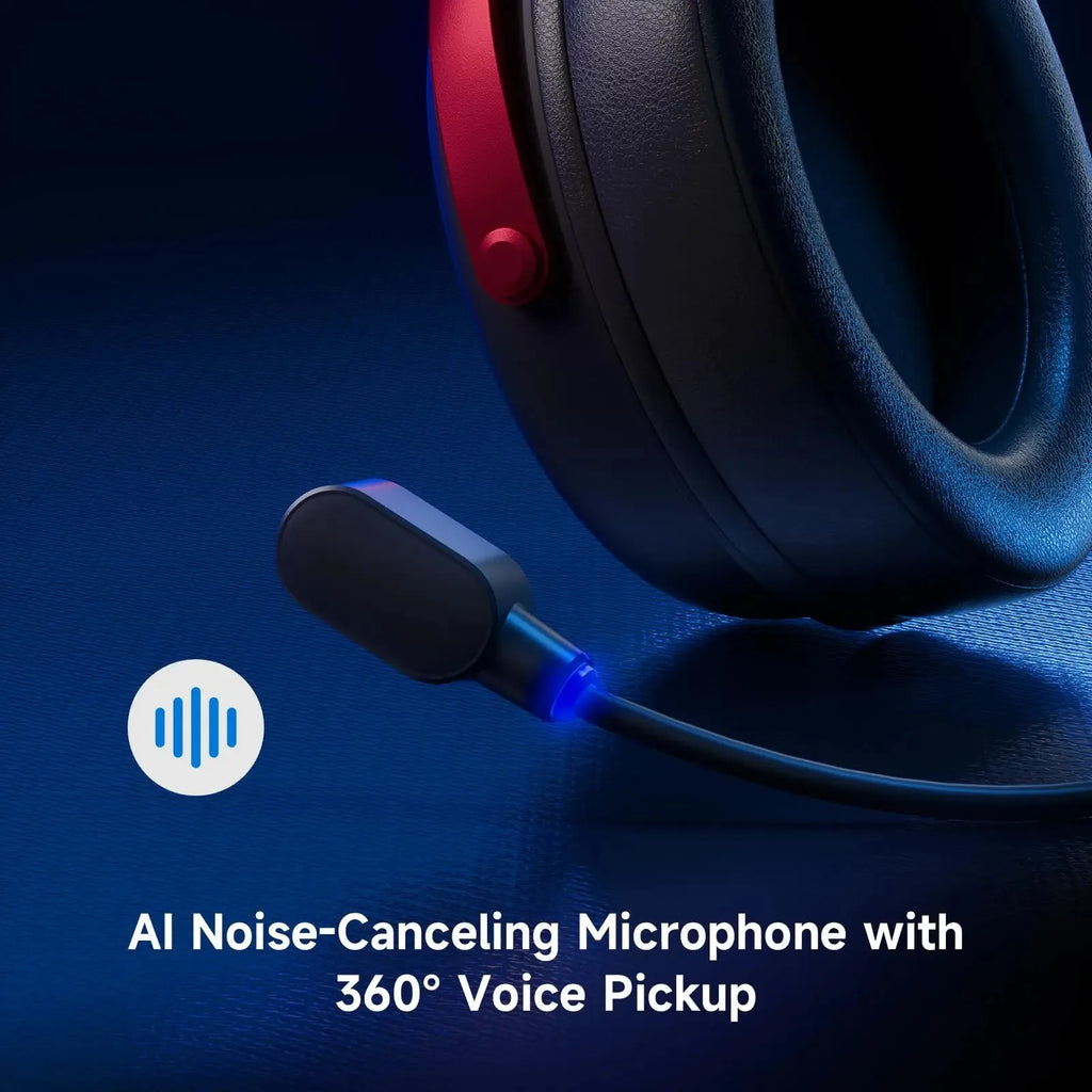 MCHOSE V9 Pro Wireless Headset 7.1 Surround Sound 53mm Gaming Headphones Noise Canceling Mic Low Latency Lightweight for PS5 PC SWITCH with Microphone