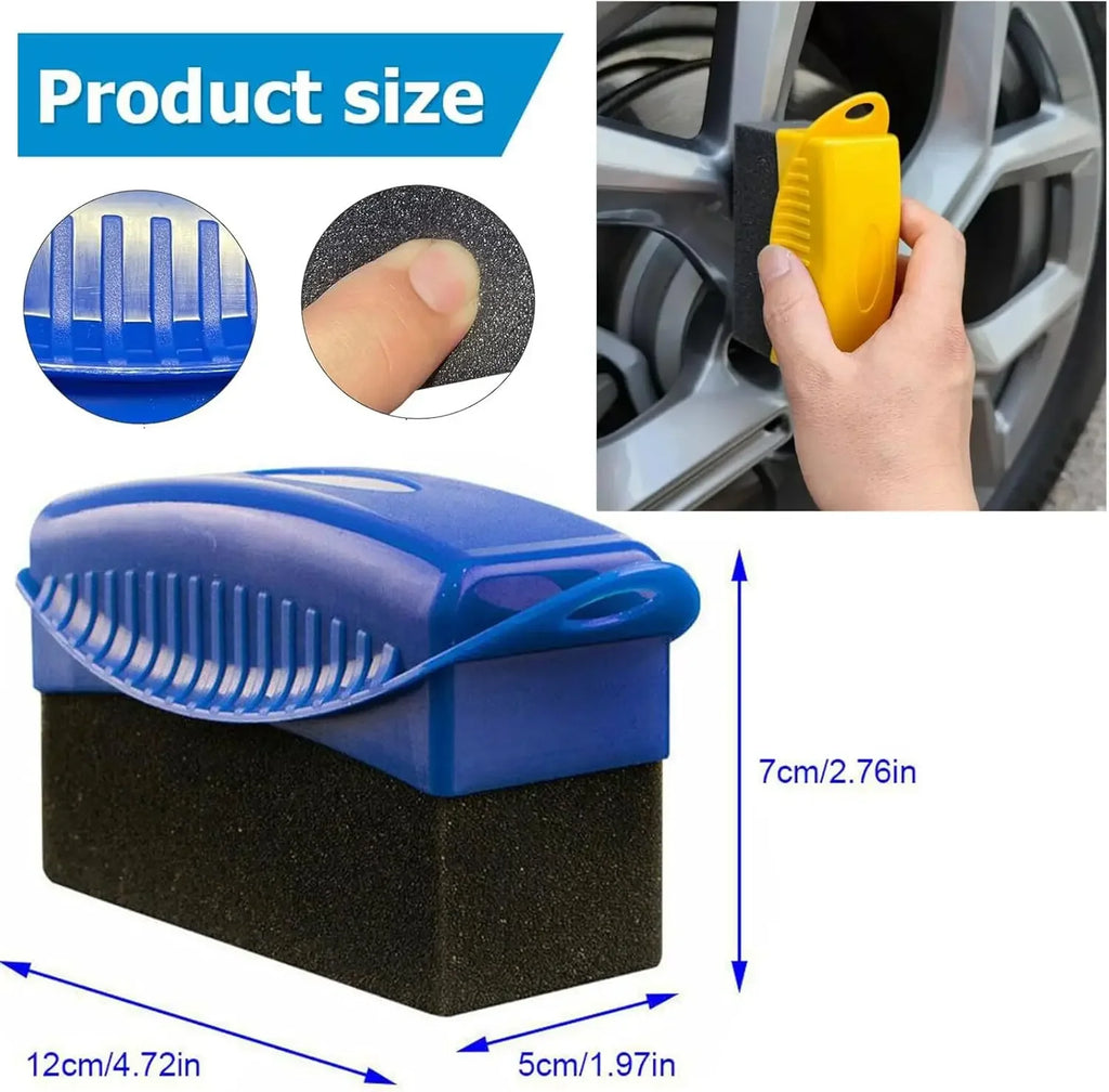 Car Wheel Polishing Waxing Sponge Brush ABS Car Tire Washing Cleaning Brushes Contour Detailing Dressing Applicator Pad