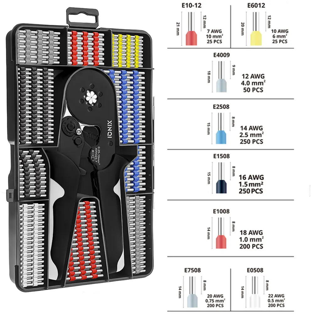 Ferrule Crimping Tool HSC8 10-6A Electrical Crimper Plier For Wire End Crimp Tube Terminals Electrical Circuit Repair