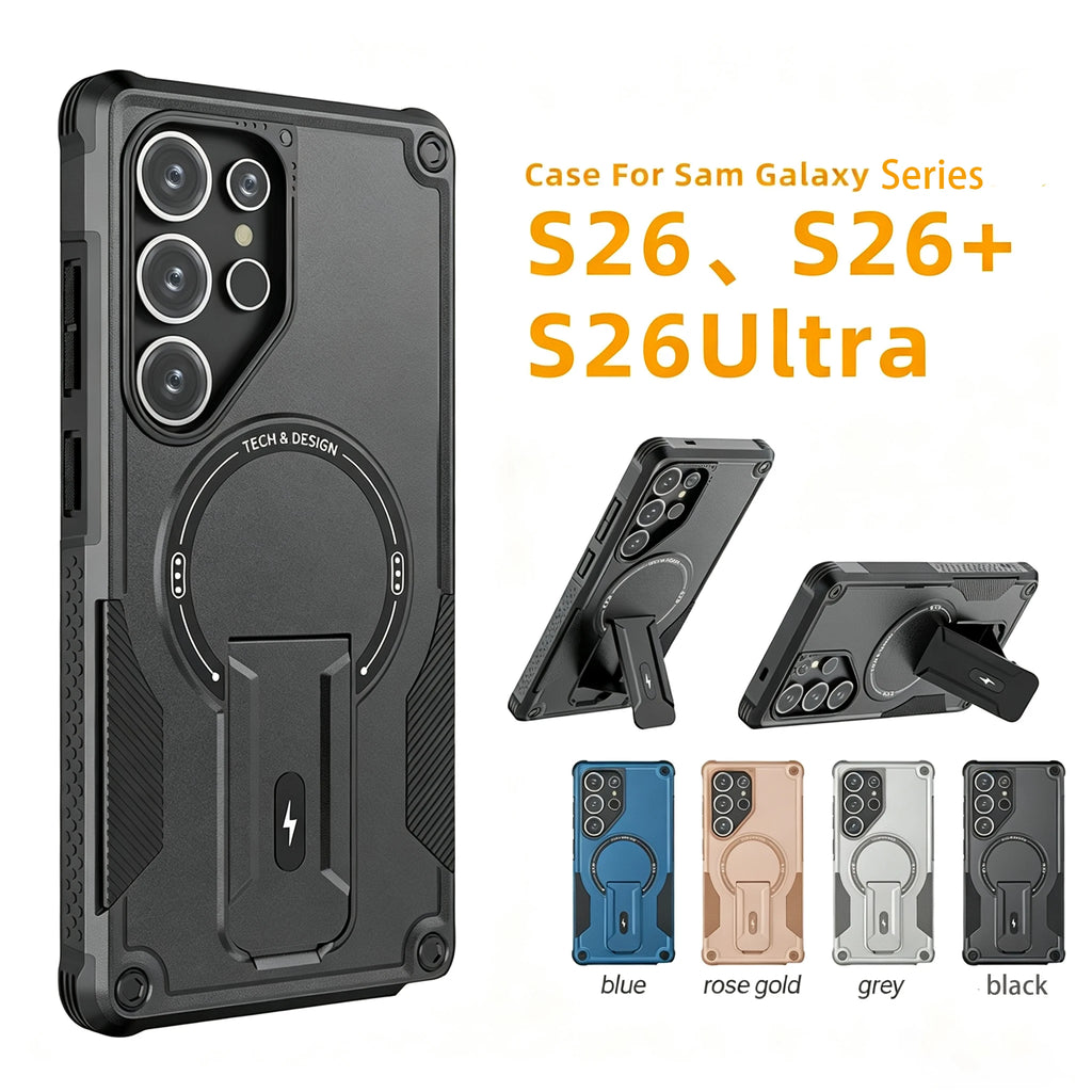 Luxury Armor Magnetic Phone Case for Samsung A56 S26 S24 S25 Ultra A07 A17 A16 A55 A54 A36 A16 A06 Anti-drop Protective Cover