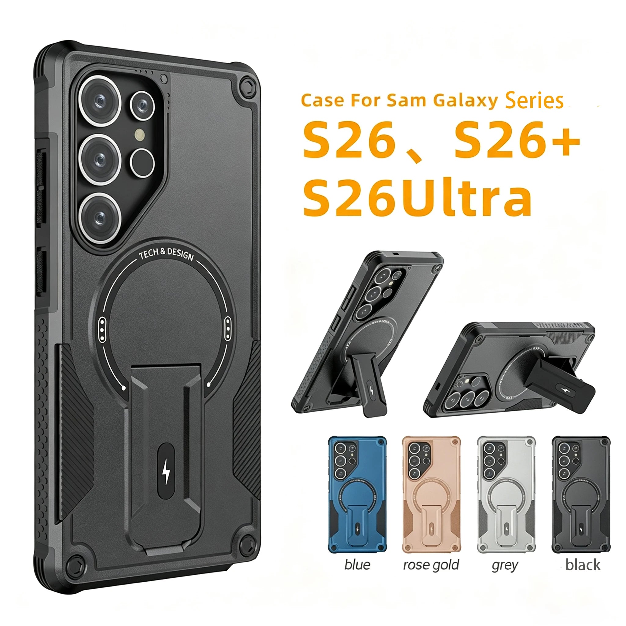 Luxury Armor Magnetic Phone Case for Samsung A56 S26 S24 S25 Ultra A07 A17 A16 A55 A54 A36 A16 A06 Anti-drop Protective Cover