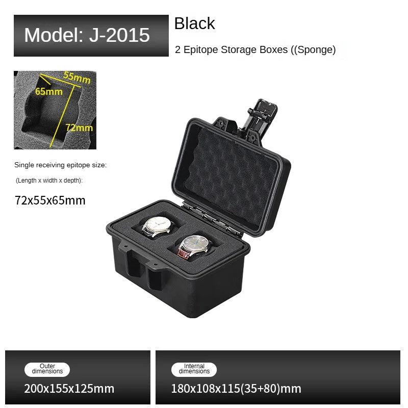 2/6/8/16/20 Slot Plastic Watch Box Safety Equipment Case Portable Tool Box Impact Resistant Case With Foam For Watches Storage