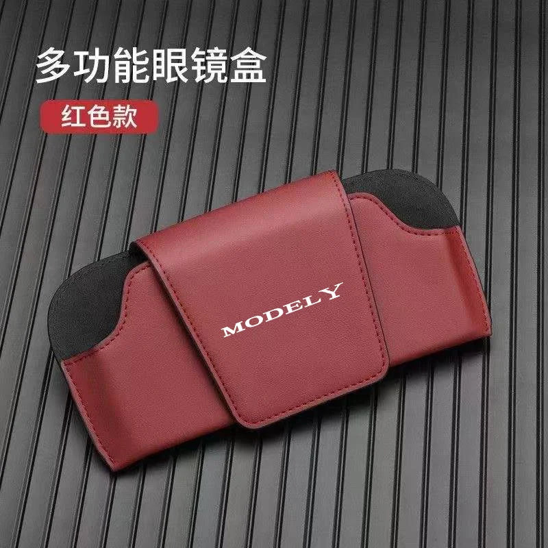 Car Sun Visor Leather Auto Sunglasses Clip Glasses Holder case Storage for Tesla modelY model3 modelX modelS model 3 X S Y