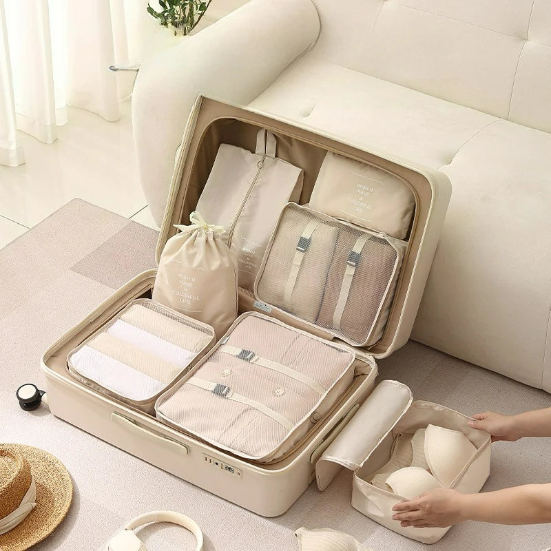 Clothing Storage Bag Travel Supplies Sub Packaging Bag Multifunctional Luggage Sorting Bag 7-piece Set Folding Storage Bag
