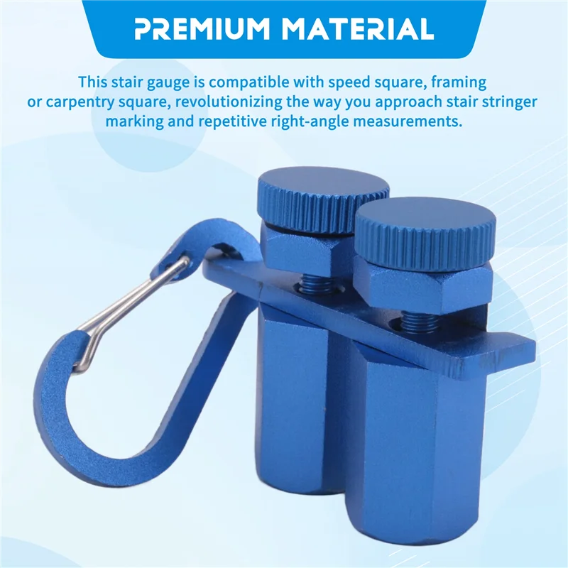 VEHO-For Speed Square Jig With Tall Stair Gauges, For Framing Square Stops Includes Holder And Hook