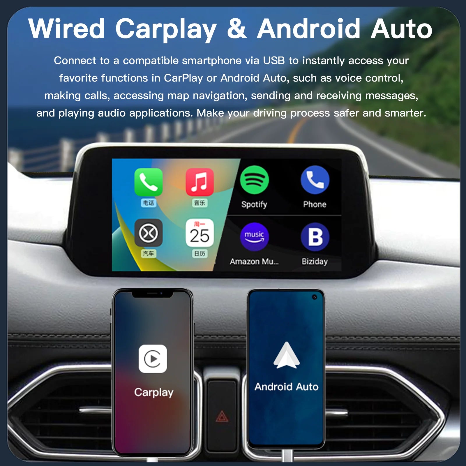 2025 New P3 Bluetooth Wireless CarPlay Android Auto USB Adapter Hub OEM for Retrofit Mazda 2 3 6 CX3 CX5 CX8 CX9 MX5 TK78669U0C