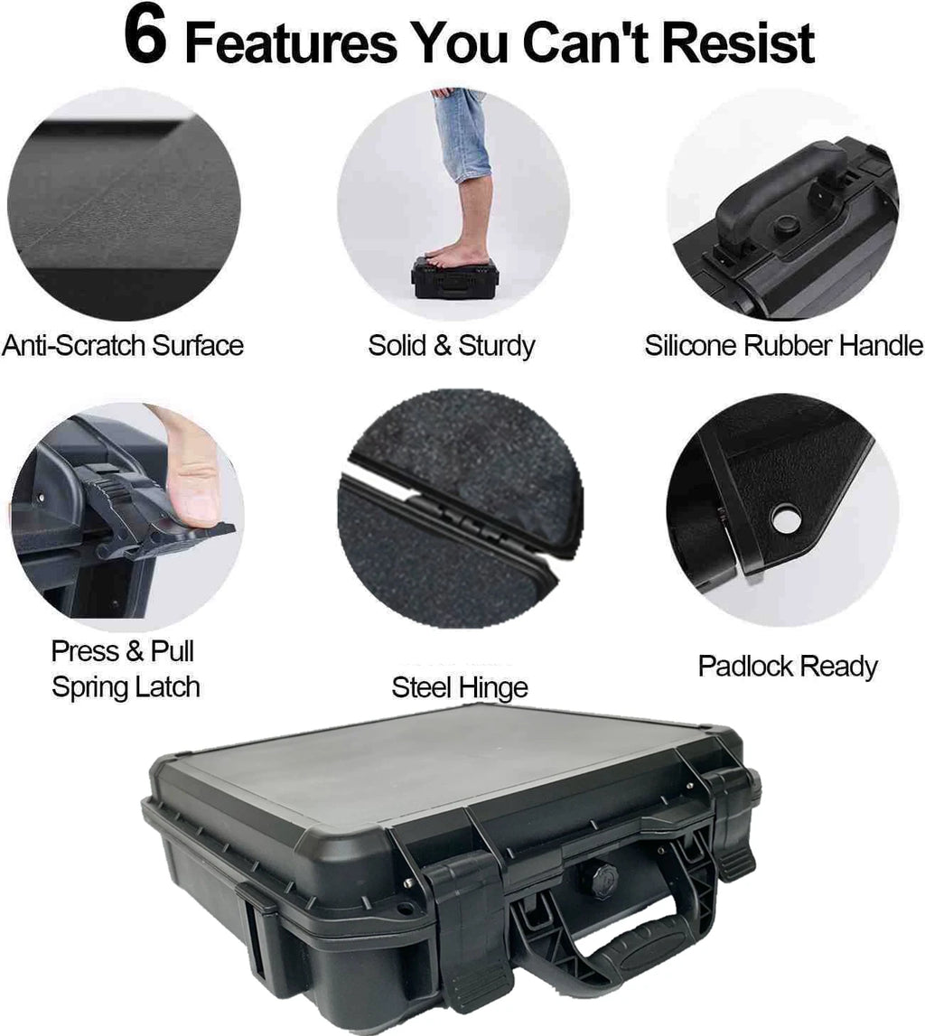 Plastic Tool Box Water-repellent Hard Carry Tool Case Bag Organizer Storage Box Portable Camera Plastic Case Stack Tool Box