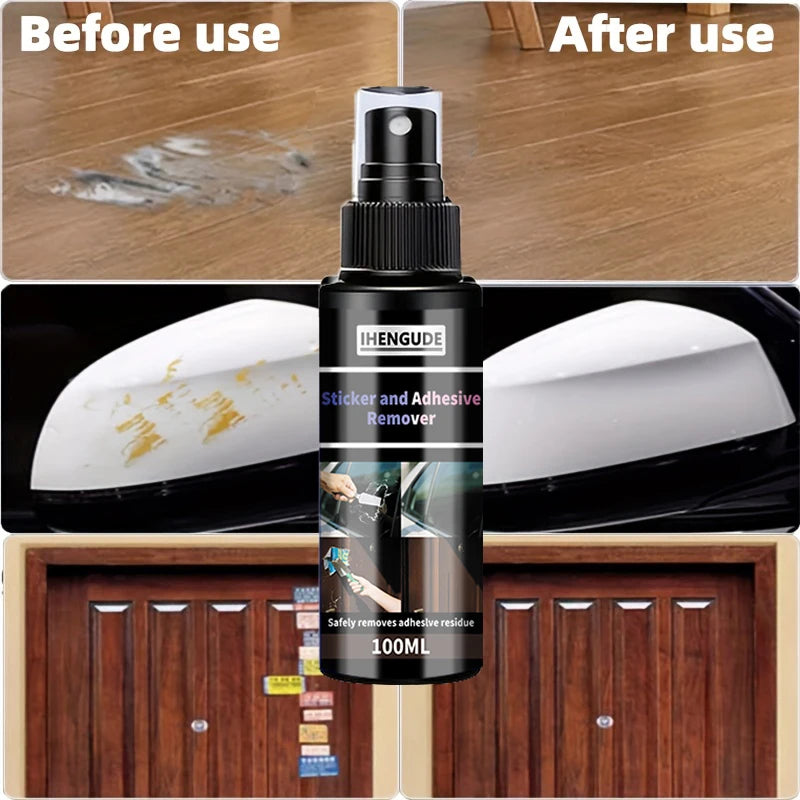 Adhesive Removal Spray Can Safely Remove Stickers, Glue, Decals, Labels, Tape Residue, and Chewing Gum Residue from Cars, Motorcycles, Furniture, Tiles, Wood, Etc