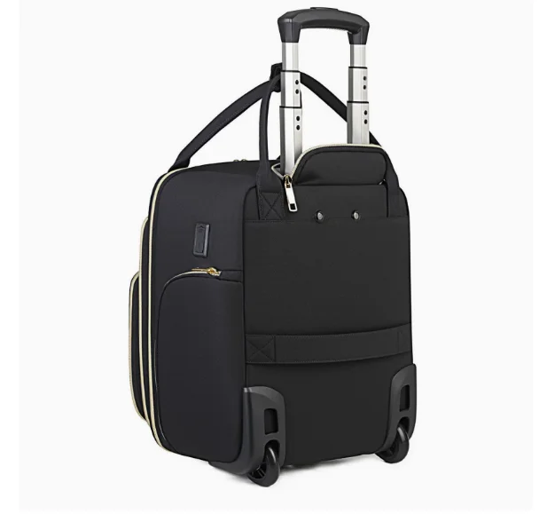 Women Business Rolling Trolley Bag Travel Wheeled Luggage Trolley Bag Mother Rolling Tote Bag Rolling Bags Carry on Hand Luggage