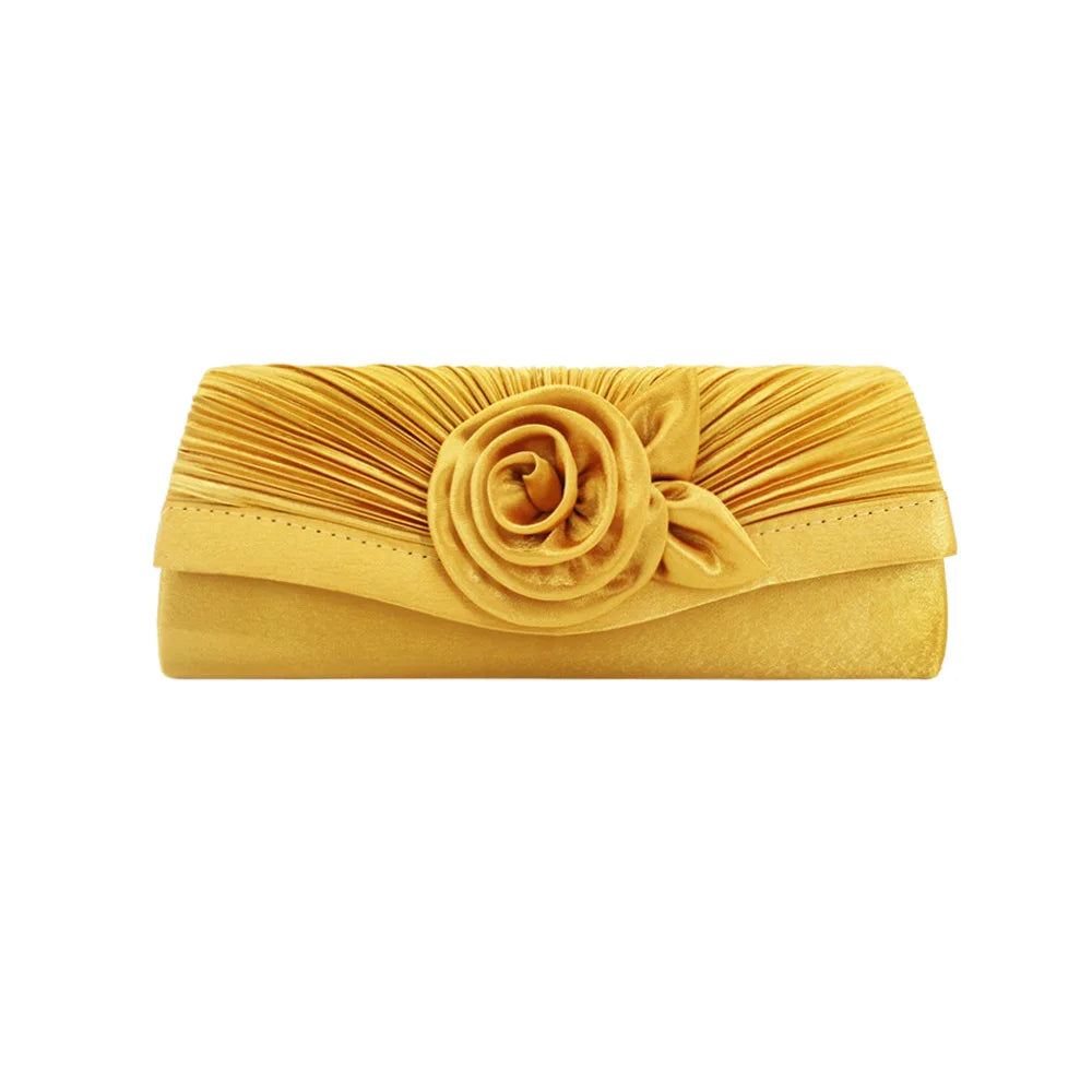 Women's Evening Bag Silk Dinner Bags Banquet Package Flower Clutch Envelope Bag Dress Party Shoulder Bag Chain Handbags Luxury
