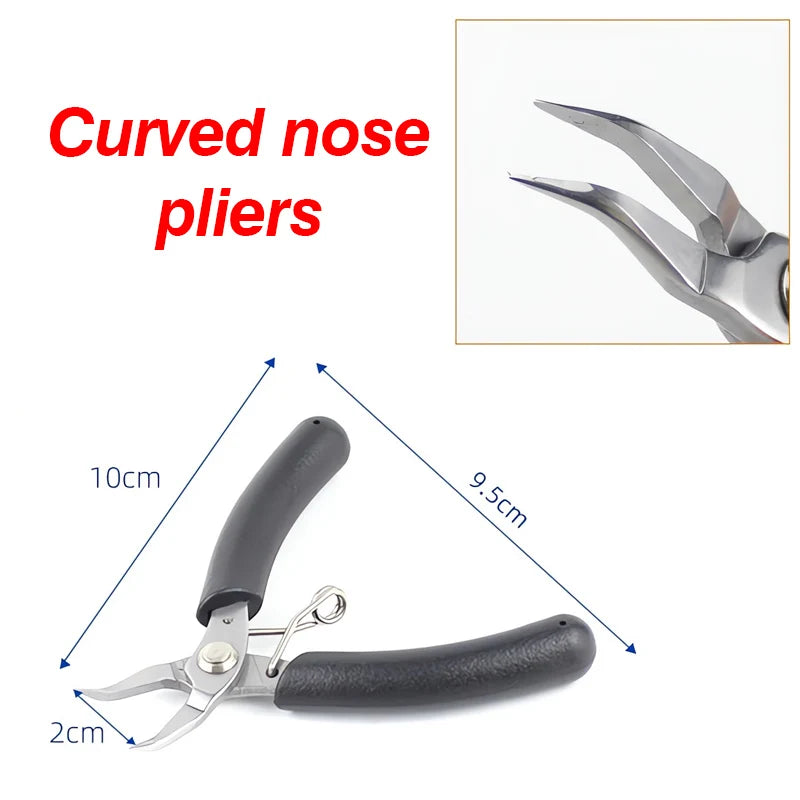 Stainless Steel Mini Needle Nose Pliers Curved Nose Pliers Jewelry Making Hand Tool Pliers for DIY Bracelet Jewelry Making Tools