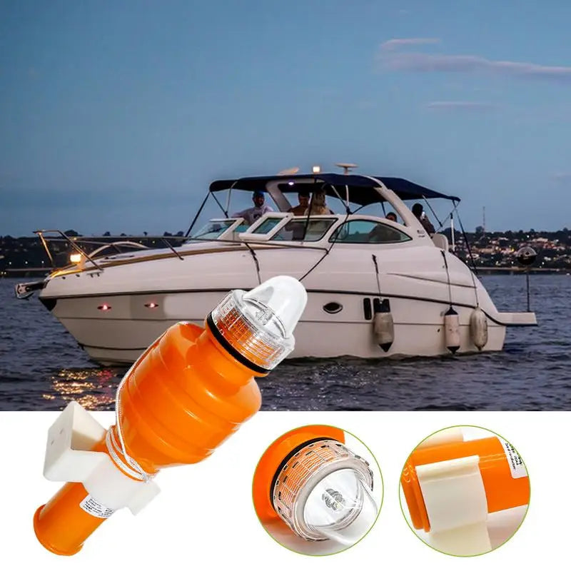 Lifebuoy LED Light Boat Flares High-visibility Flashing Self Lighting Warning Lamp Offshore Position Lights For Kayaking Fishing