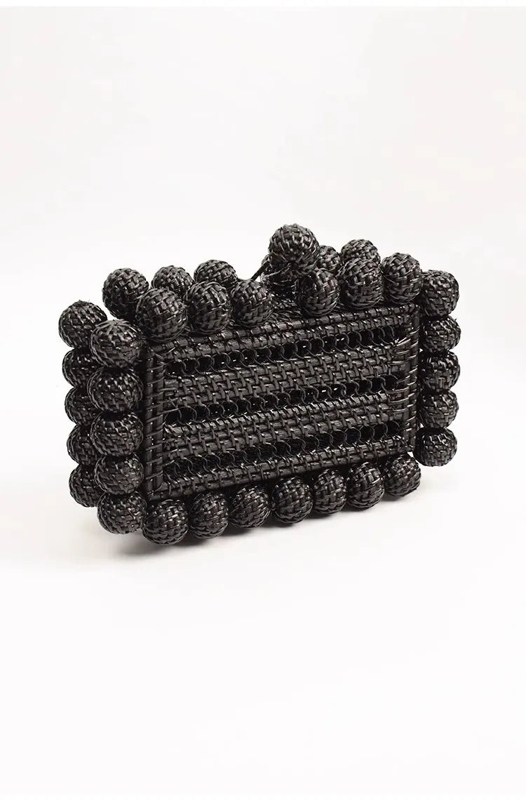 Women cane bag Rattan clutch Bag For luxury Wedding Party Purse summer beach Wicker Handbag Designer 2024 new