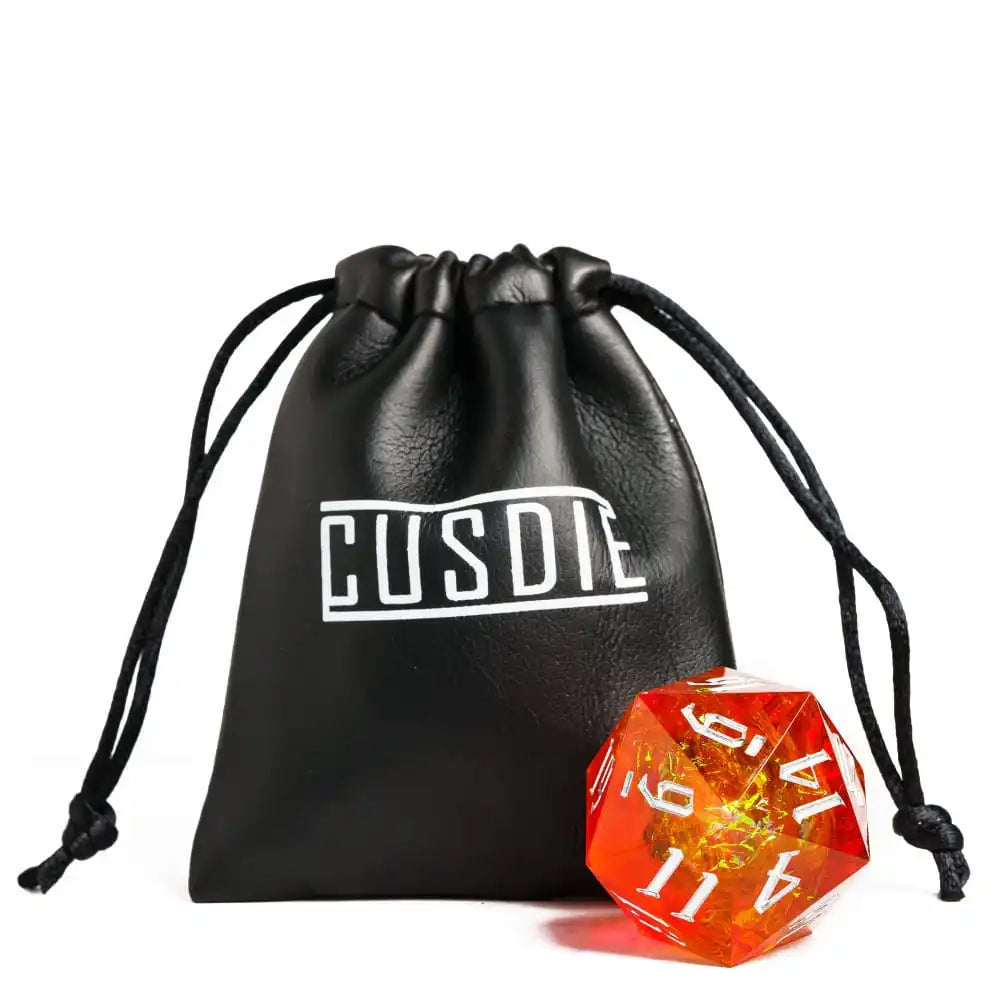 Cusdie 33mm Rainbow Film D20 Dice, 20 Sided Resin Sharp Edges Dice, Single D20 Polyhedral Dice, for Role Playing Board Game