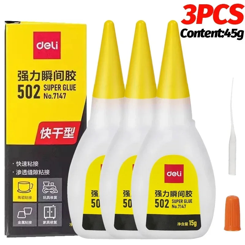 1/3PCS 502 Quick Drying Glue Multipurpose Liquid Adhesives Leather Rubber Wood Metal Strong Bond Glue Hardware Repair Supplies