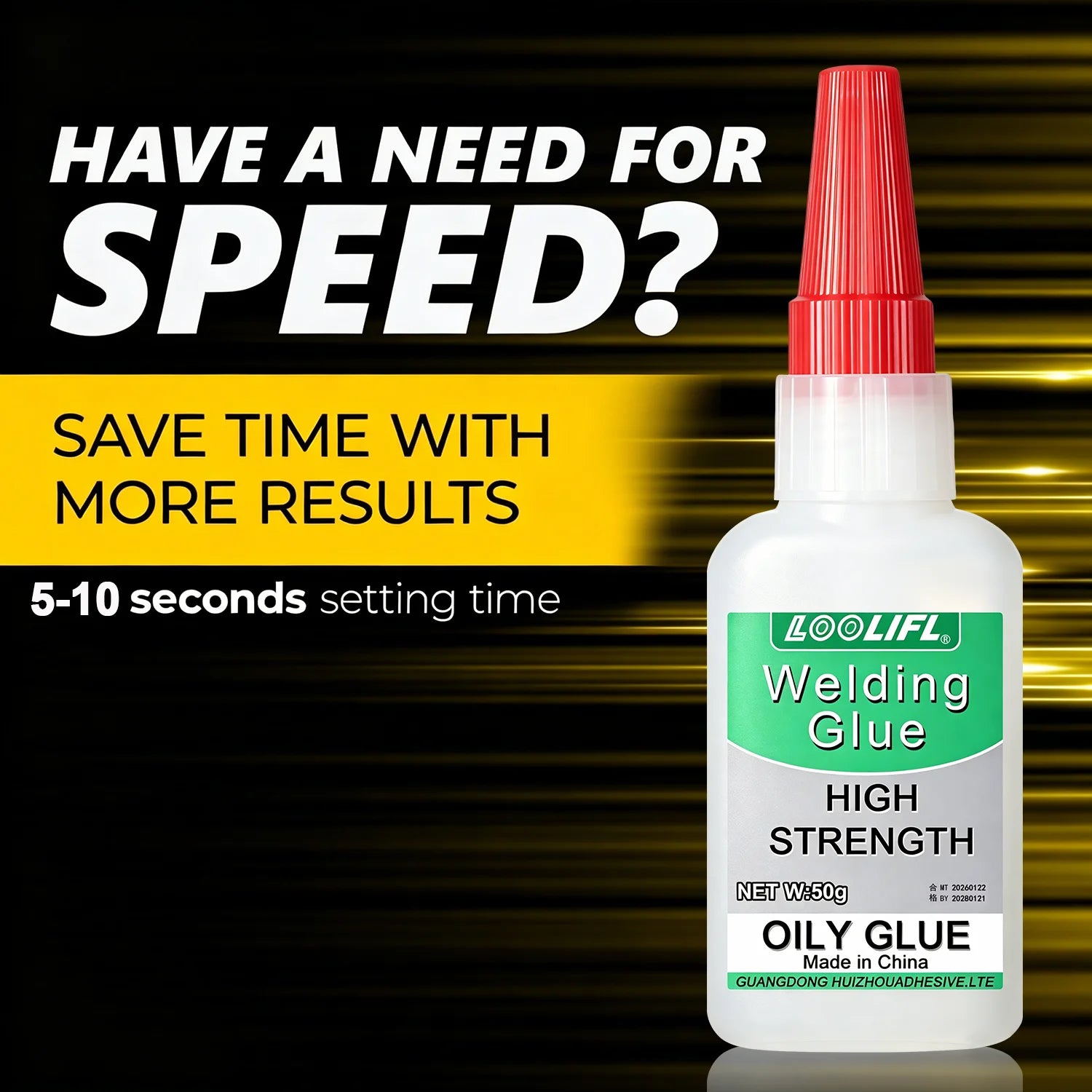 5PCS LOOLIFL 5g High Strength Oily Welding Glue, Instant Cyanoacrylate Adhesive for Wood Furniture, Metal, Plastic, Crafts, Woodworking, Ceramic, Leather, Shoe Sole, Glass, Pottery, Universal Fast Repair Glue
