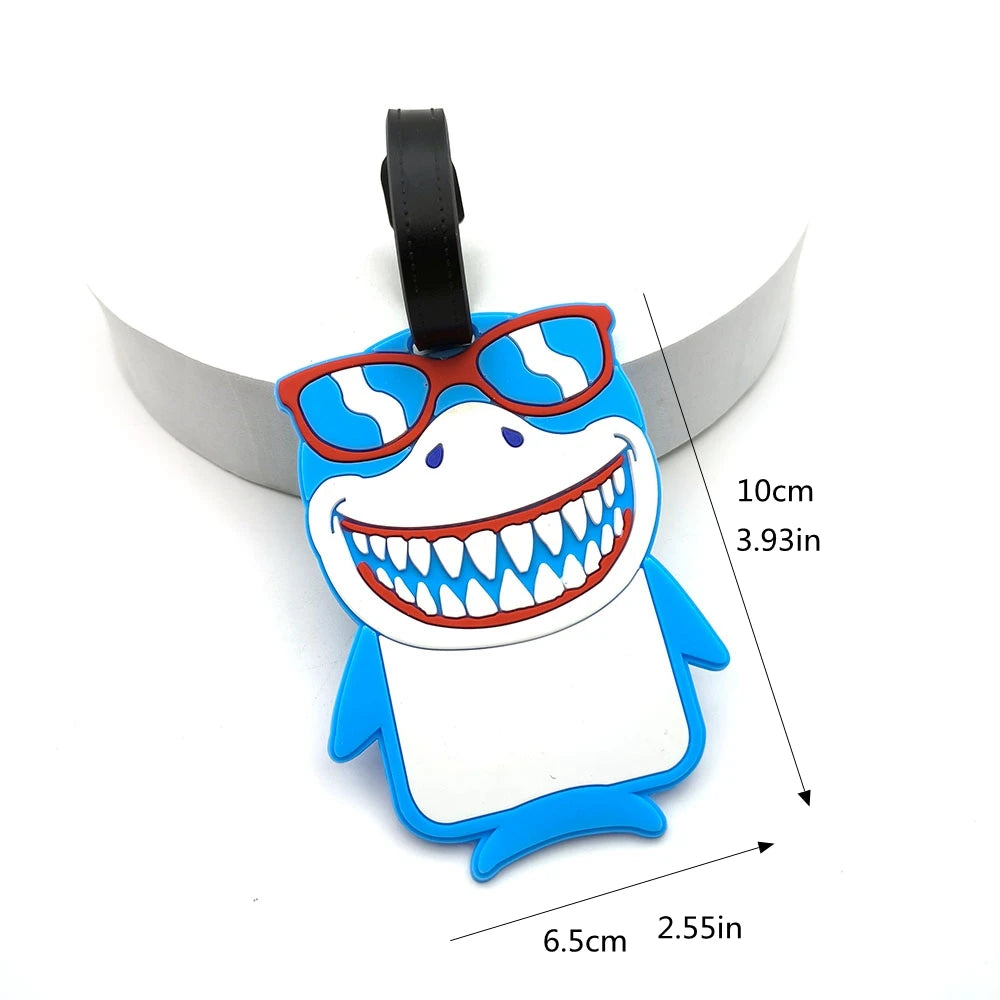 1PCS Cute Shark Luggage Tag Boarding Luggage Tag Item Loss Prevention Tag Travel Essential Loss Prevention Hanging Tag