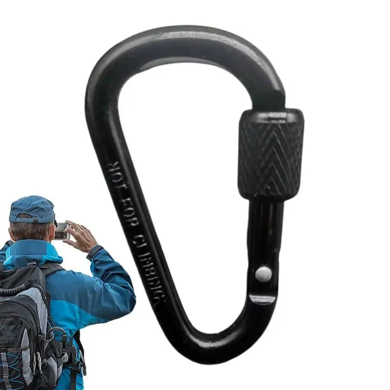 5pcs Outdoor Rock Climbing D-Ring Quickdraw Keyring Hook Aluminum Alloy Rope Tensioner Camping and Hiking Hook