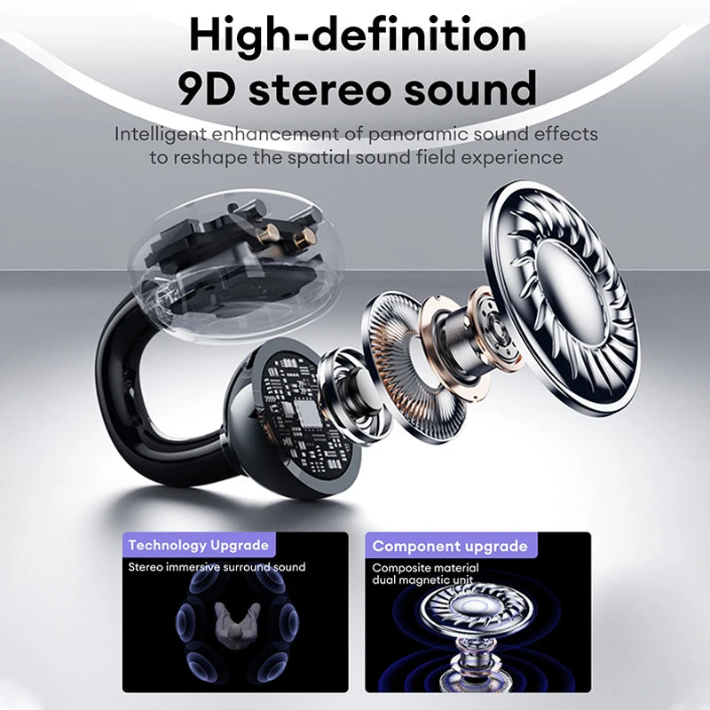 Choice Lenovo LE302 OWS Ear Clip Earphones Wireless Bluetooth 6.0 Headset HD Call Earbuds Low Latency Gaming Headphones New