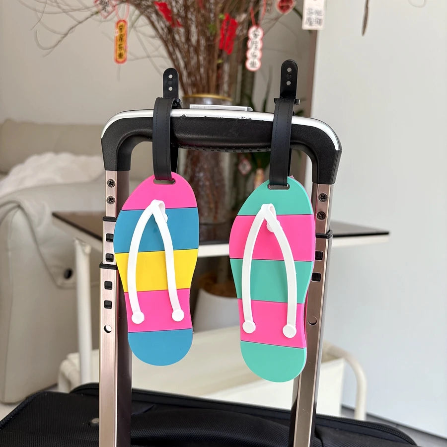 1/2pcs vacation shoes luggage tags silicone suitcases ID tags luggage anti loss boarding tags travel accessories for men and w