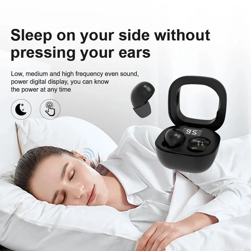 SK19 Wireless Bluetooth Headphones In-Ear Invisible Sleep Earbuds With Mic Noise Cancelling Earphones HiFi Music Headset