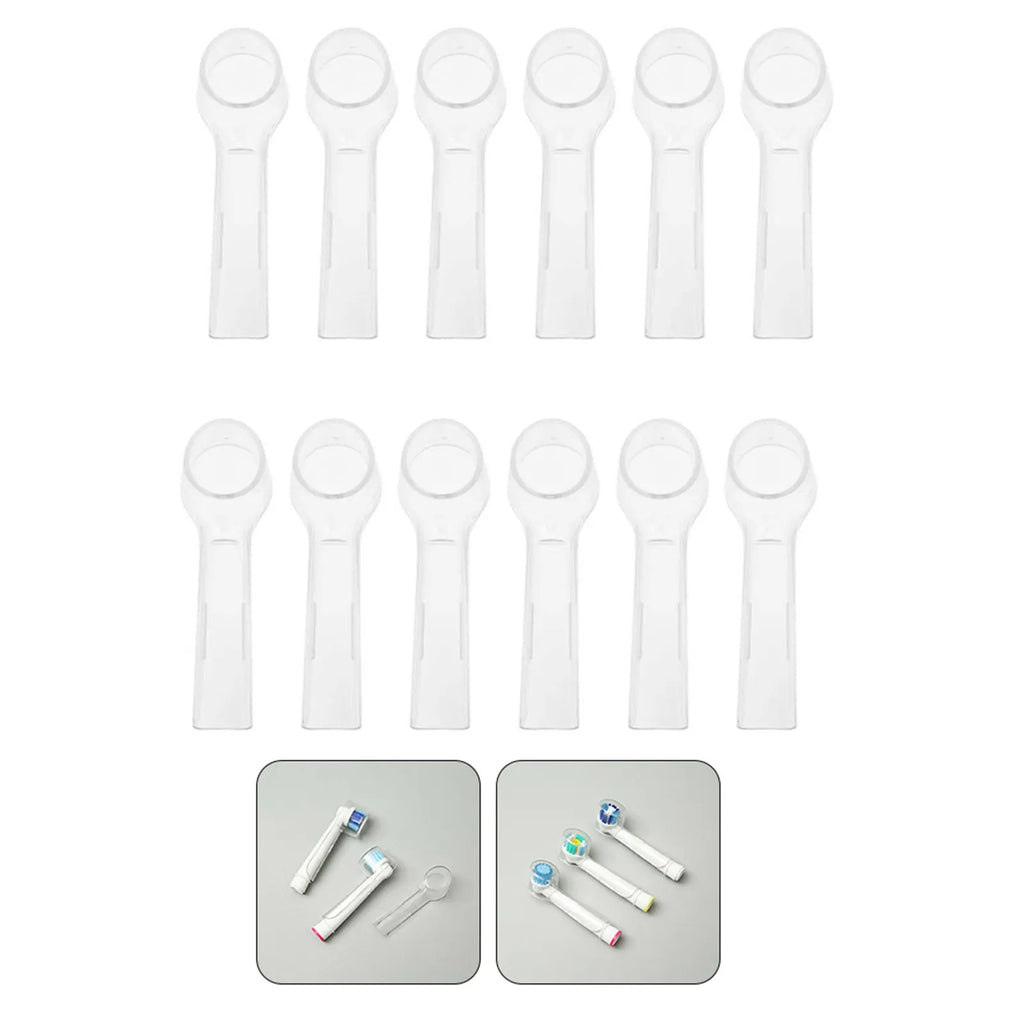12Pcs Transparent Travel Electric Toothbrush Head Covers Protective Caps Dustproof Portable Toothbrush Lid Outdoor Brush
