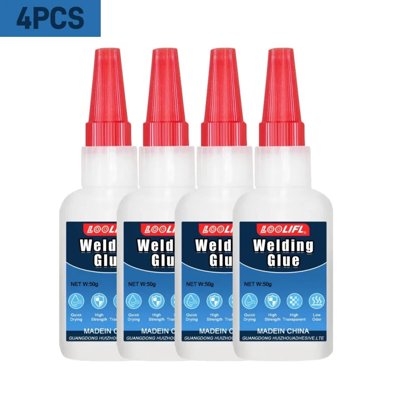 LOOLIFL 50g Flexible Leather Adhesive Welding Glue - Low Odor Fast Dry Waterproof Multi-Material Fix for Sofa Car Seat Shoe