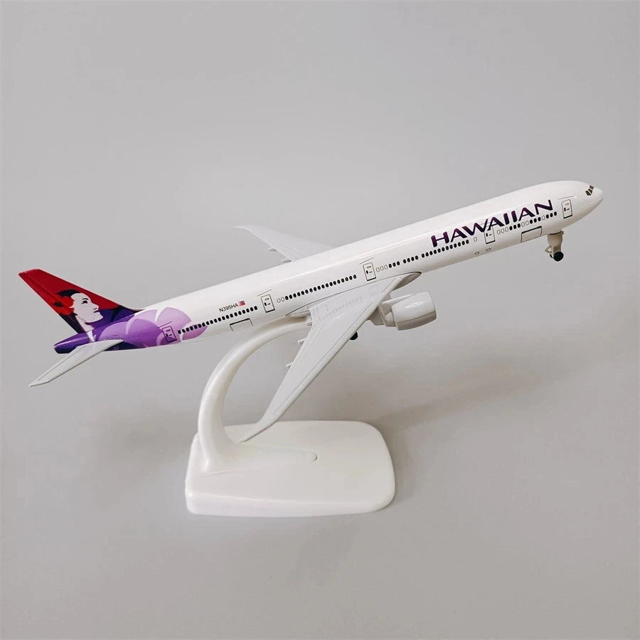 20CM Hawaii Die-cast Toys Metal Alloy Aircraft Model B777 Airline Scale Plane Aviation Airplane Airplanes Decoration Toy Model